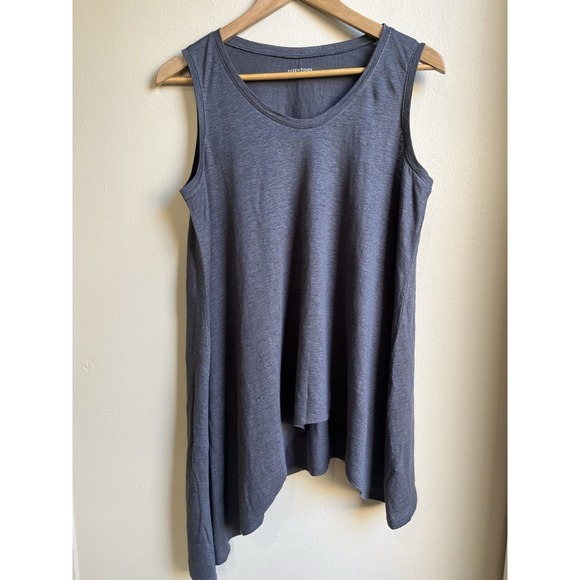 Eileen Fisher Tops - Eileen Fisher Asymmetrical Grey Linen Tunic Tank size XS NEW